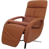 Mendler Relaxsessel MCW-L11, Design Fernsehsessel TV-Sessel Liegesessel, Liegefunktion drehbar, Voll-Leder -braun