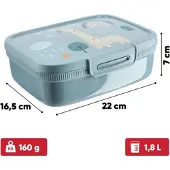 Kadax Lebensmittelbehälter Lunchbox Lunchbox 1,8L mit Deckel