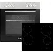 Respekta Backofen Herdset Einbau Kochfeld Glaskeramik rahmenlos 72 L HS2001-26