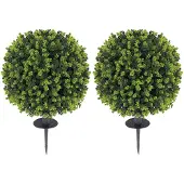 HOMCOM 2er-Set Künstlicher Buchsbaumkugeln 56 cm Kunstpflanze