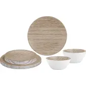 Brunner Midday Geschirrset aus Melamin 12 teilig 4 Personen Sequoia