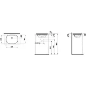 Laufen H8173027581121 Einbau-WT von oben INO 365x500x150