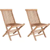 House Nordic Gartenstuhl - 2er Set - Max. 120 kg - Teakholz - 62 x 46 x 89 cm