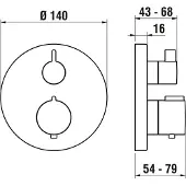 Laufen HF905474423000 2-Griff-Brausethermostat UP Twintherm