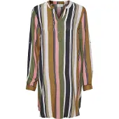 Kaffe Midikleid "Damen Kleid KAmarana", Damen, Gr. 40, N-Gr, pink (grün, pink stripe print), Obermaterial: 100% Viskose LENZING ECOVERO CV LenzEcov., Kleider Midikleid