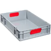 Allit EuroBox 632, 600x400x320 mm, Griffe geschlossen, grau/rot