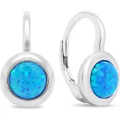 Brilio Silver - Fine silver earrings with synthetic opals EA376WB