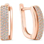 Brilio Silver - Elegant bronze earrings with zircons EA530R