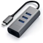 Satechi Type-C 2-in-1 3 Port USB 3.0 Hub & Ethernet Space Grau USB-C