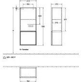 Villeroy & Boch Villeroy und Boch Finion Seitenschrank F540PCPD 41,8x93,6x27cm, links, Regal unten Oak Veneer, Black matt lacquer