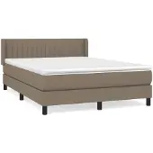Syfax Boxspringbett mit Matratze Taupe 140x200 cm Stoff