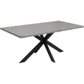Mendler Esszimmertisch MCW-O55, Küchentisch Tisch Esstisch, Industrial MDF Metall 180cm Marmor-Optik grau
