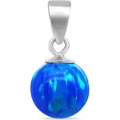 Brilio Silver Modern silver pendant with blue synthetic opal PT110WB