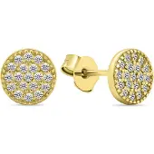 Brilio Silver - Elegant gold-plated stud earrings with zircons EA570Y