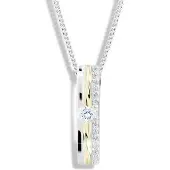 Modesi Bicolor silver necklace with zircons M46025