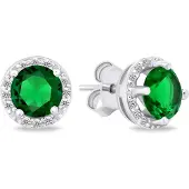 Brilio Silver Sparkling silver earrings with zircons EA601WG