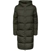 Pieces Damen Janni lange Steppjacke Forest Night
