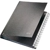 Leitz Pultordner, für DIN A4, numerisch, 31 Fächer, Graupappe, schwarz
