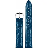 Hirsch 12302880-2-20 Lederarmband für Uhren Crocograin M 20 mm Blau