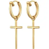 Elli Ohrringe Kreuz Creolen Ohrclips Ohne Ohrloch 925 Silber Elli Gold