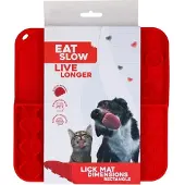 Eat Slow Lick Mat Dimensions Rectangle Red