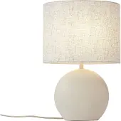 QAZQA Japandi-Tischleuchte Beige mit Leinenschirm - Timo