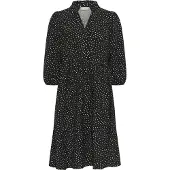 Kaffe Midikleid "Damen Kleid KArea", Damen, Gr. 42, N-Gr, schwarz (schwarz with chalk dot), Obermaterial: 83% Viskose CV. 17% Nylon NY., Kleider Midikleid