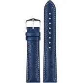 Hirsch 01502081-2-22 Lederband für Uhren Kansas L 22 mm Blau