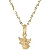 Trendor 28966 Engel-Anhänger 333 Gold Mit Vergoldeter Silberkette für Kinder