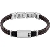 Police PEAGB0079502 Herren-Armband Ridgecord Leder Dunkelbraun
