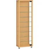 VCM Standvitrine "Holz Glas Stand Vitrine Sammelvitrine Edana Maxi", braun (buche), B:33cm, Obermaterial: 100% Holz Wood., Schränke, Standvitrine