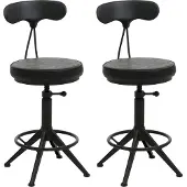Mendler 2er-Set Barhocker MCW-O84, Barstuhl Drehhocker Industrial höhenverstellbar, Kunstleder Metall schwarz
