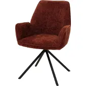 MCW Esszimmerstuhl MCW-G67, Küchenstuhl Stuhl mit Armlehne, drehbar Auto-Position, Chenille MVG rot