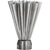 House Doctor Flood Vase Ø 10 cm silber gebürstet Eisen - , Grau, für Wohnzimmer, Metall, Modern
