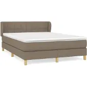 Syfax Boxspringbett mit Matratze Taupe 140x200 cm Stoff