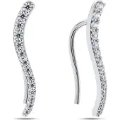 Brilio Silver Dazzling longitudinal earrings made of EA289W silver