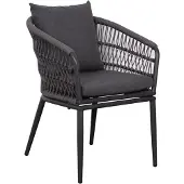 Gardenson Gartensessel-Set Genua 2er-Set Dunkelgrau