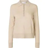 Selected Damen Tops & T-Shirts Slfthea Ls Knit Merino Collar Neck - Beige - Größe XS