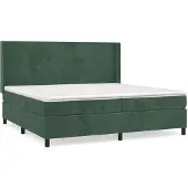Syfax Boxspringbett mit Matratze Dunkelgrün 200x200 cm Samt