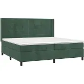 Syfax Boxspringbett mit Matratze Dunkelgrün 200x200 cm Samt