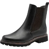 Tamaris Damen Stiefelette Chalsea unifarben Blockabsatz Vegan 1-25483-45, Größe:37 EU, Farbe:Schwarz