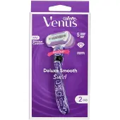 Gillette Venus Deluxe Smooth Swirl Rasierklingen 1 Rasierer + 2 Ersatzrasierklingen