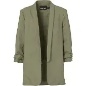 Pieces Longblazer "PCPIA BOSELLA BLAZER WVN NOOS" mit Leinen