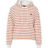 Pieces Kapuzensweatshirt "PCCHILLI LS HOODIE STRIPES EMB NOOS BC", Baumwollmischung, regular fit