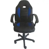 HTI Schreibtischstuhl Junior höhenverstellbar ergonomischer Drehstuhl Schwarz-Blau