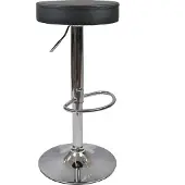 HTI Barhocker Mika, Kunstleder, gepolstert, höhenverstellbar, verchromtes Gestell, 35x63-86x35 cm
