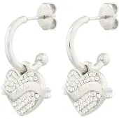 GUESS JUBE05477JWRHT/U Damen-Ohrringe Creolen Herz