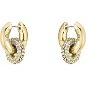 BOSS Goldfarbene Ohrringe mit verschlungenen Ringen und Pavé-Kristallen Grösse ONESI