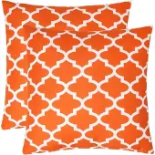Homescapes OUTDOOR-KISSEN NOLA 2er-Set 45/45 cm – orange gemustert