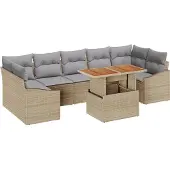 vidaXL Garten-Sofa-Set 8 stk. Beige und Hellgrau